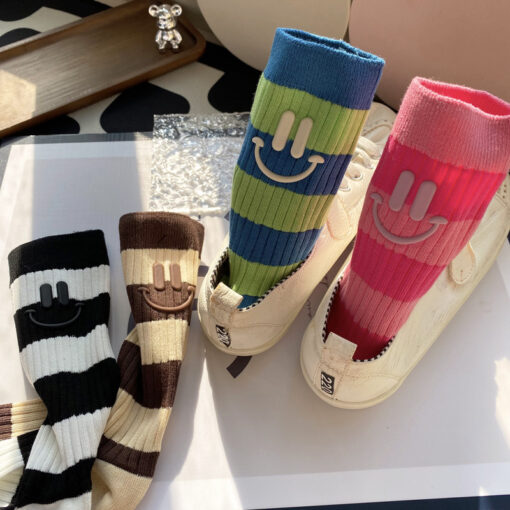 三爵嚴選 | 可愛微笑·撞色潮流中筒襪 | 中筒襪（23-25cm）| 任選3雙 $499：圖片 2